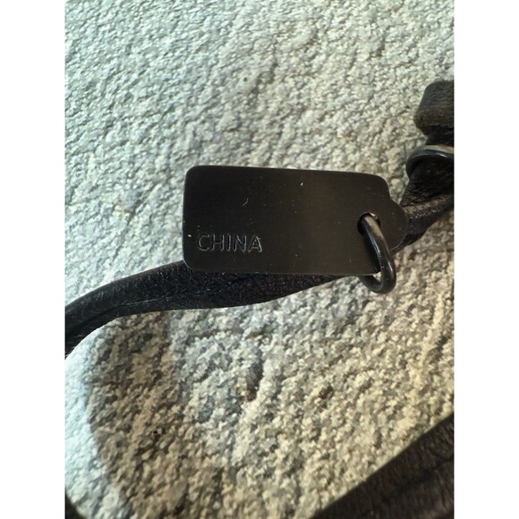 NWT Coach Black Metal and Leather Strap Feather Necklace 28" - Picture 8 of 15